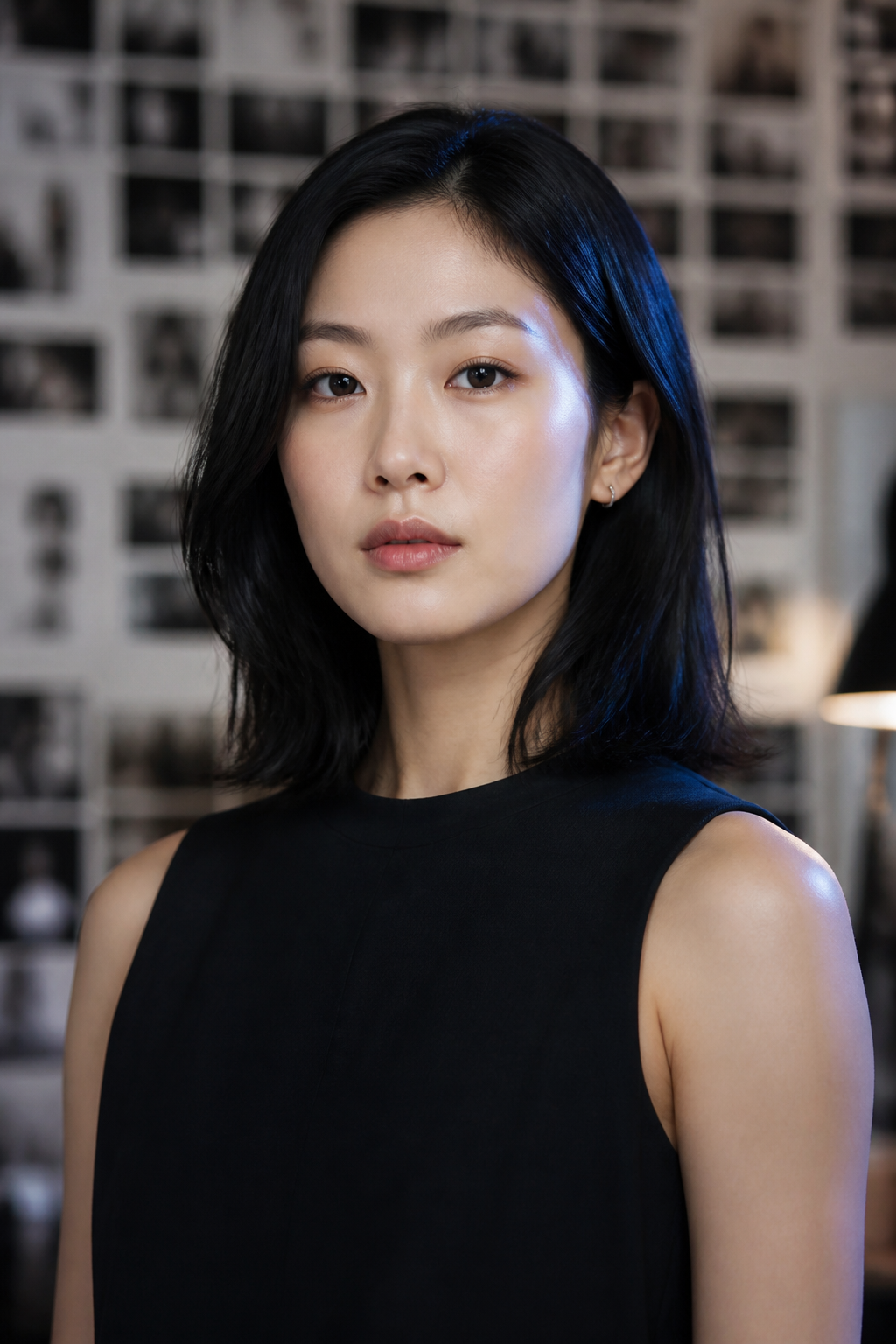 Portrait of a fictional digital editorial director in a black sleeveless top